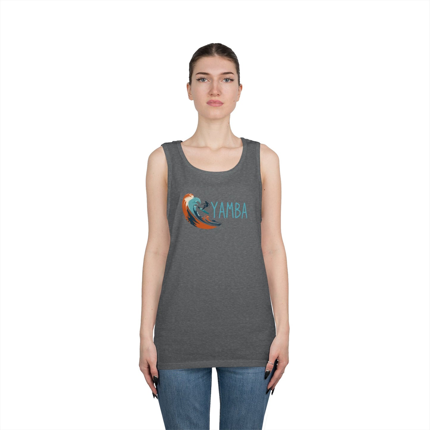 Yamba Wave Unisex Heavy Cotton Tank Top - Perfect for Summer Adventures