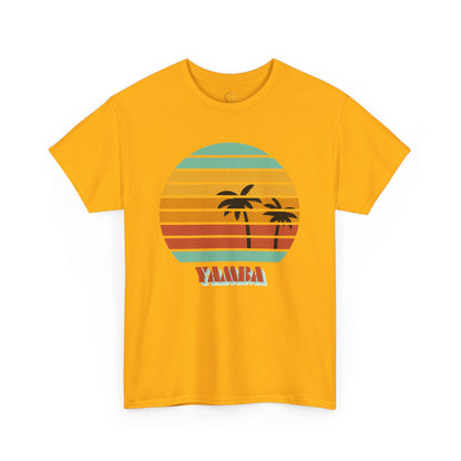 Vintage Palm Tree Unisex Heavy Cotton Tee - Retro Tropical Vibe