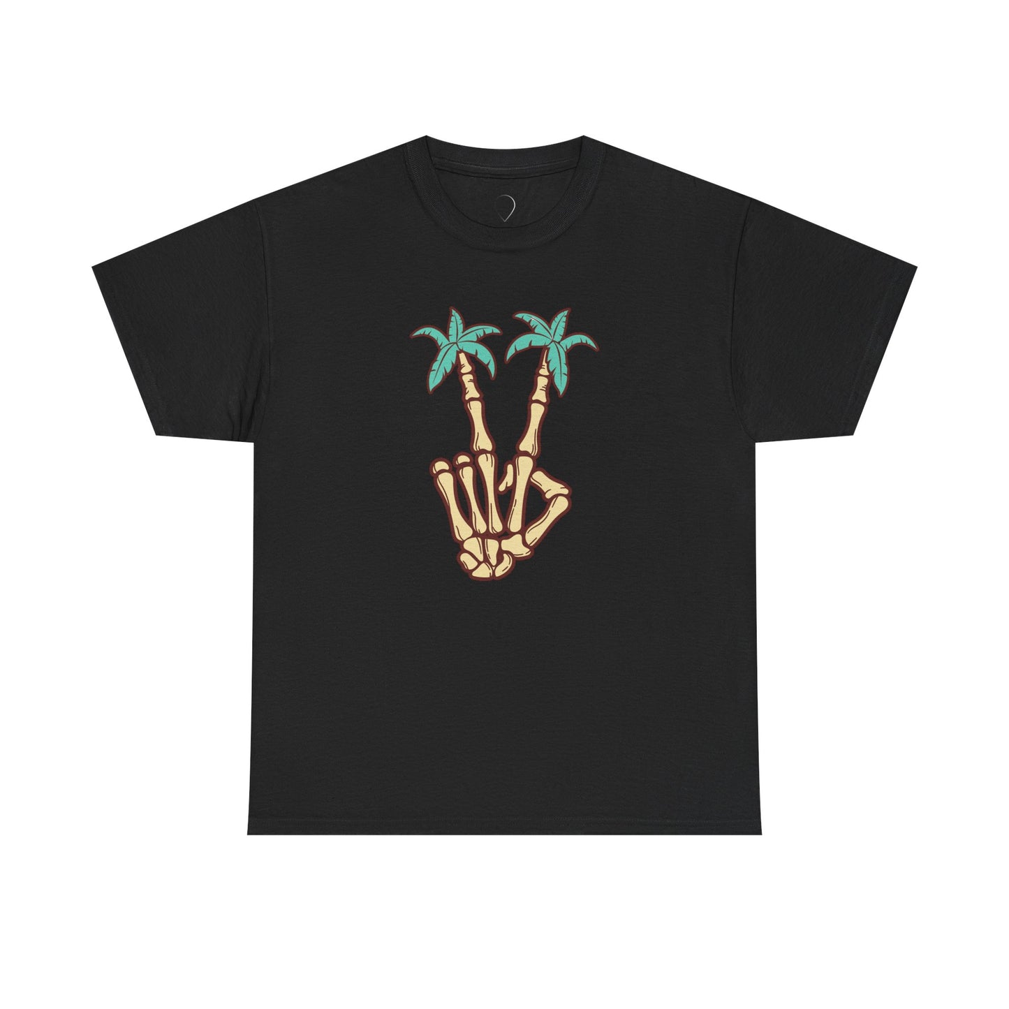 Peaceful Vibes Unisex Heavy Cotton Tee with Palm Trees Design